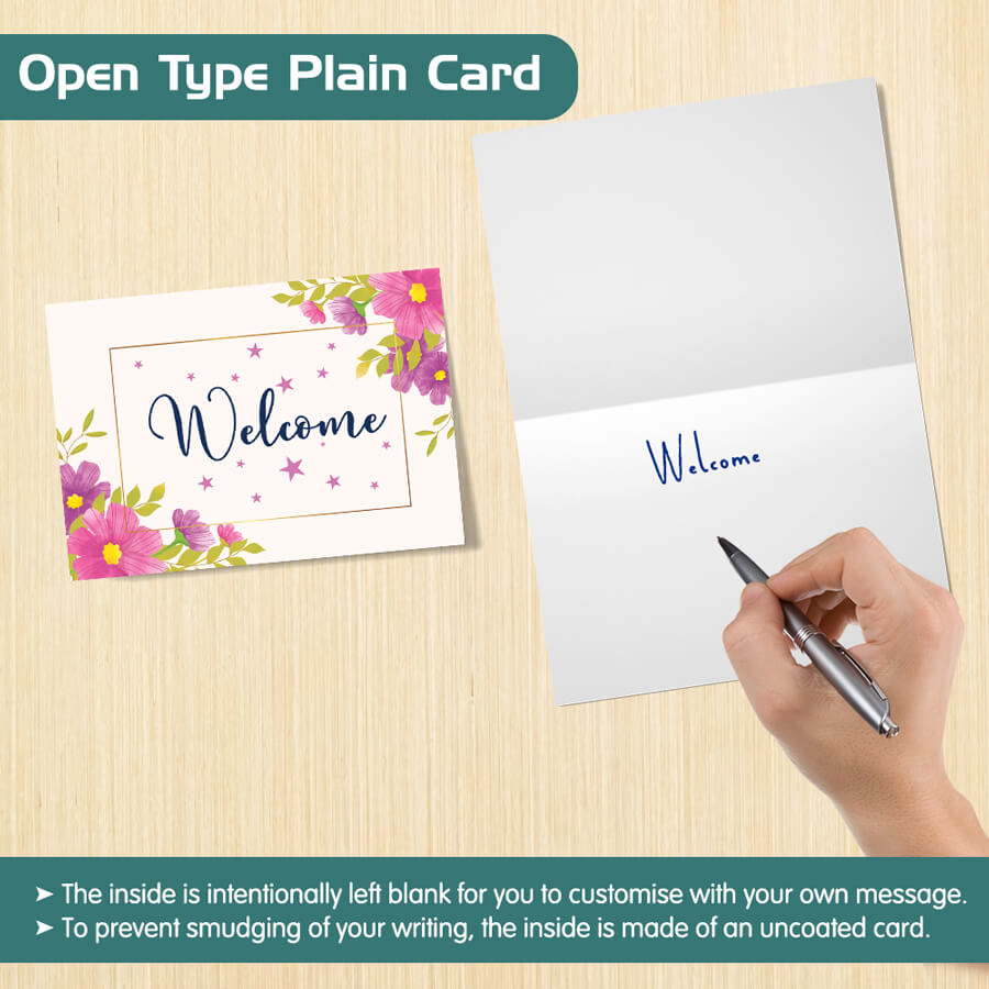 Elegant Welcome Card Packs of 12 & 24 With Matching Envelopes