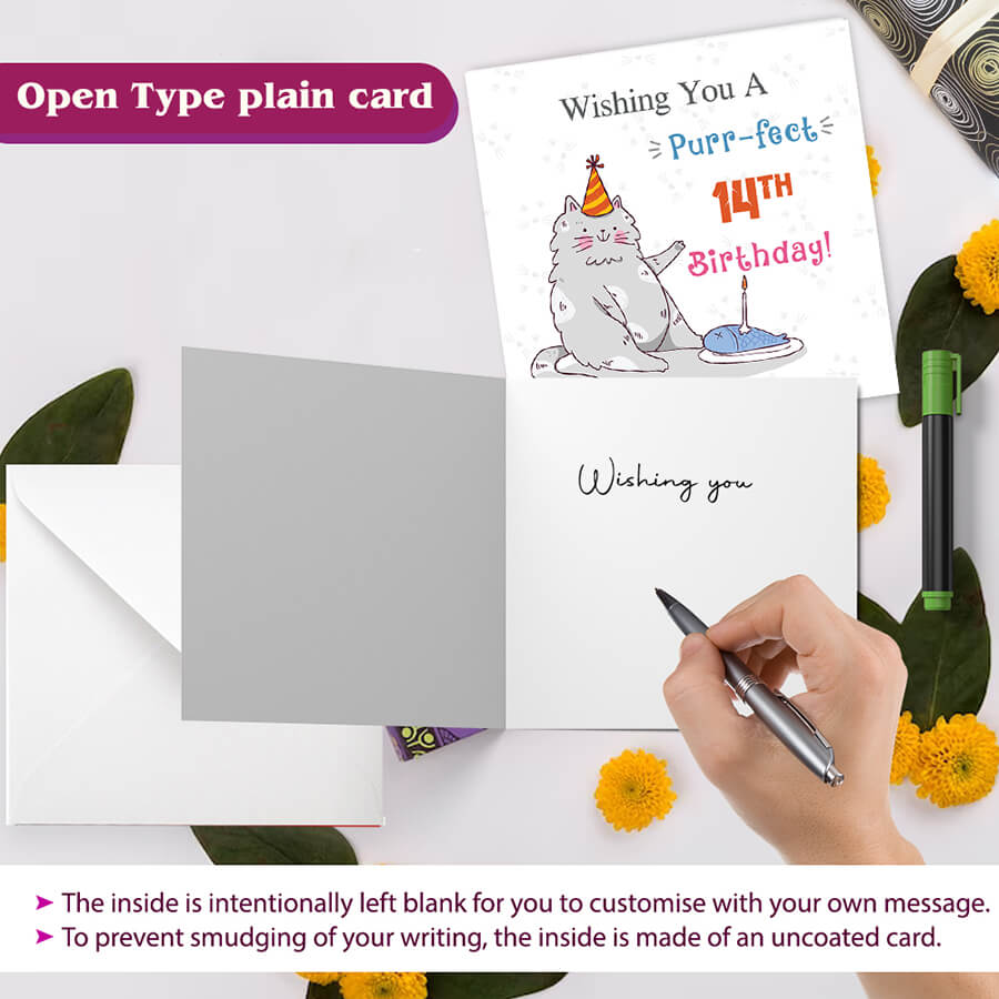 Personalised Cat Birthday Greeting Card With Age