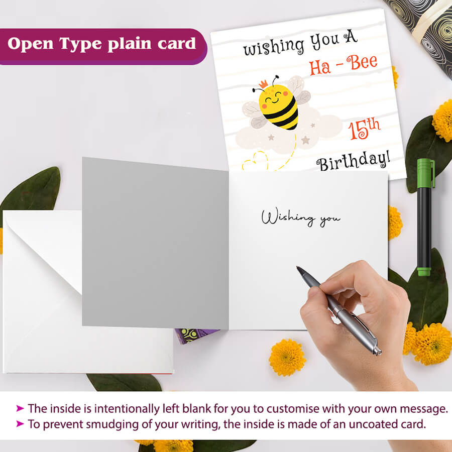 Custom Age Ha-Bee Birthday Greeting Card