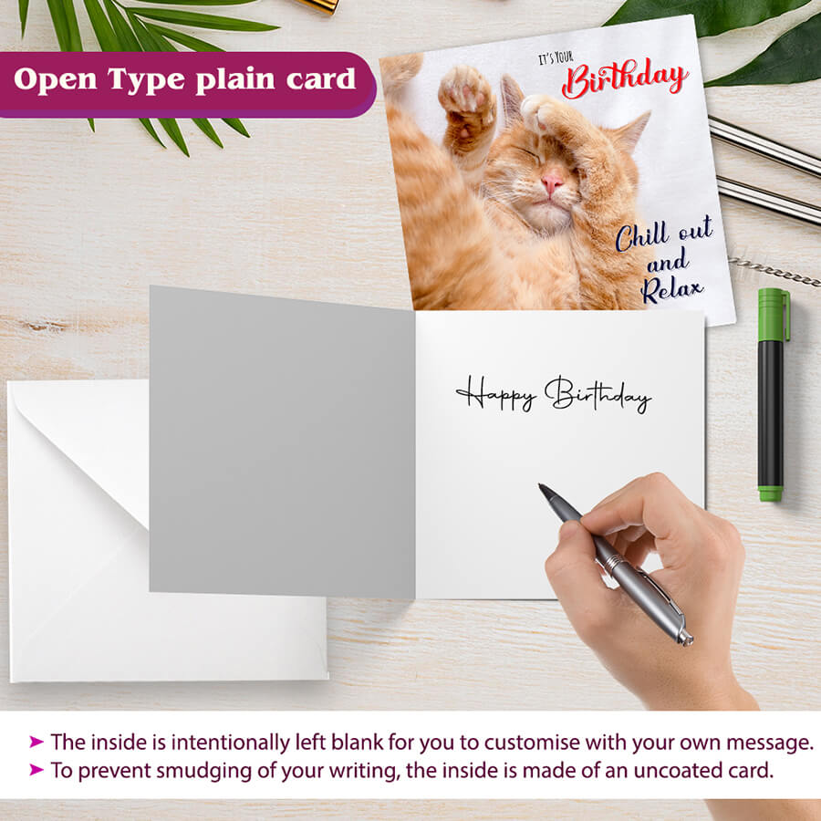 Cat Birthday Chill Out Card