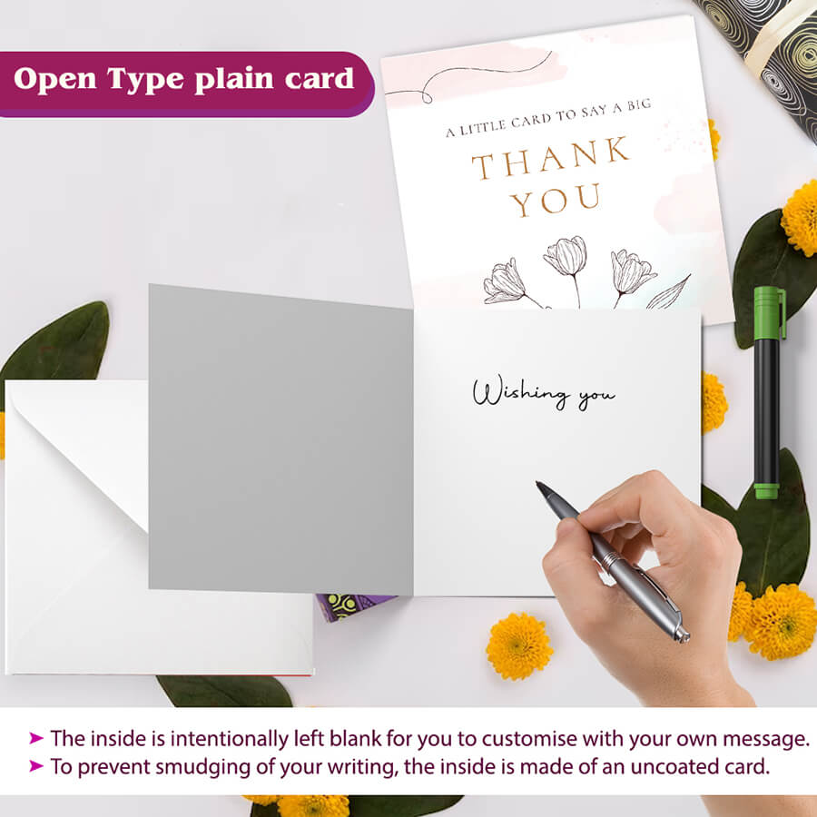 Elegant Floral Thank You Card With Matching Envelope