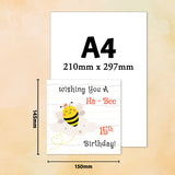 Custom Age Ha-Bee Birthday Greeting Card
