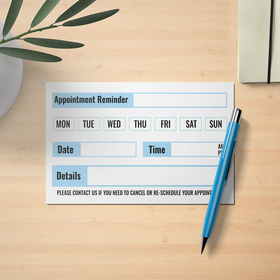 Stay On Track with Our Custom Appointment Reminder Cards
