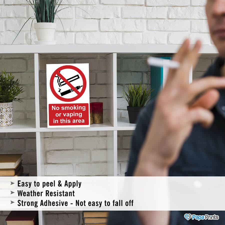 No Smoking or Vaping in this Area Signs Sticker