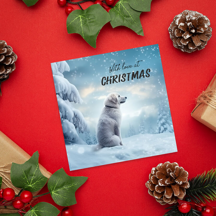 Pack of 12 dog Christmas card