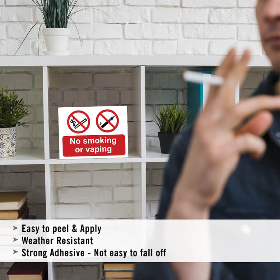 No Smoking Or Vaping Signs Sticker