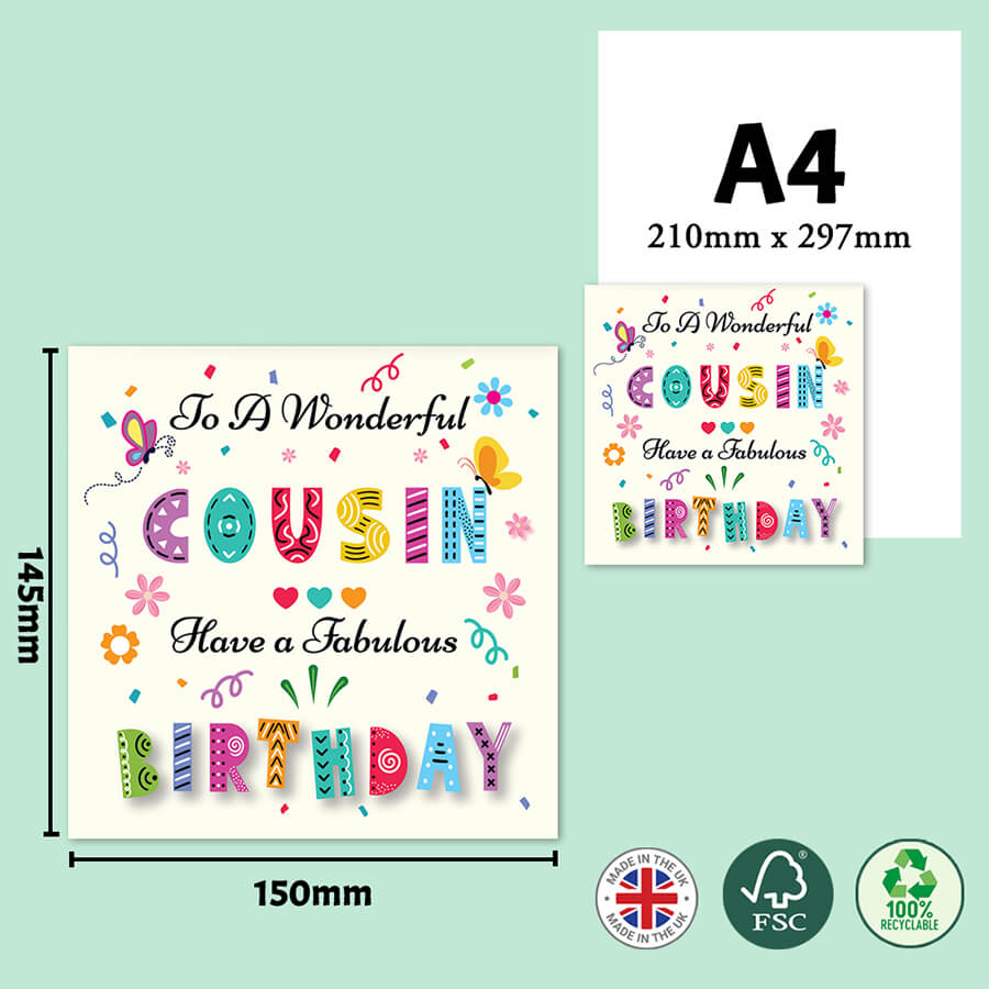 Colorful Text Birthday Greeting Card