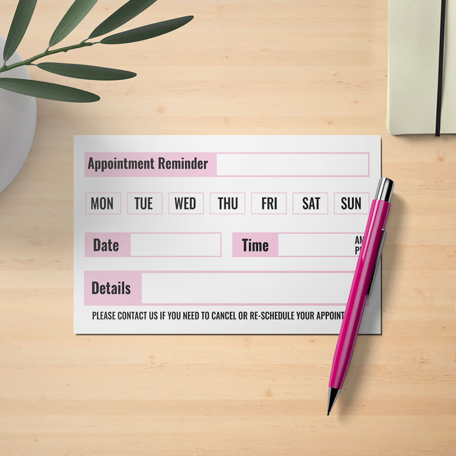 Stay On Track with Our Custom Appointment Reminder Cards