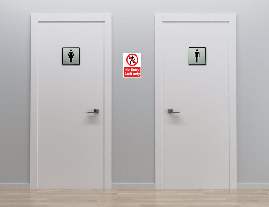 No Entry Staff Only Sign Sticker