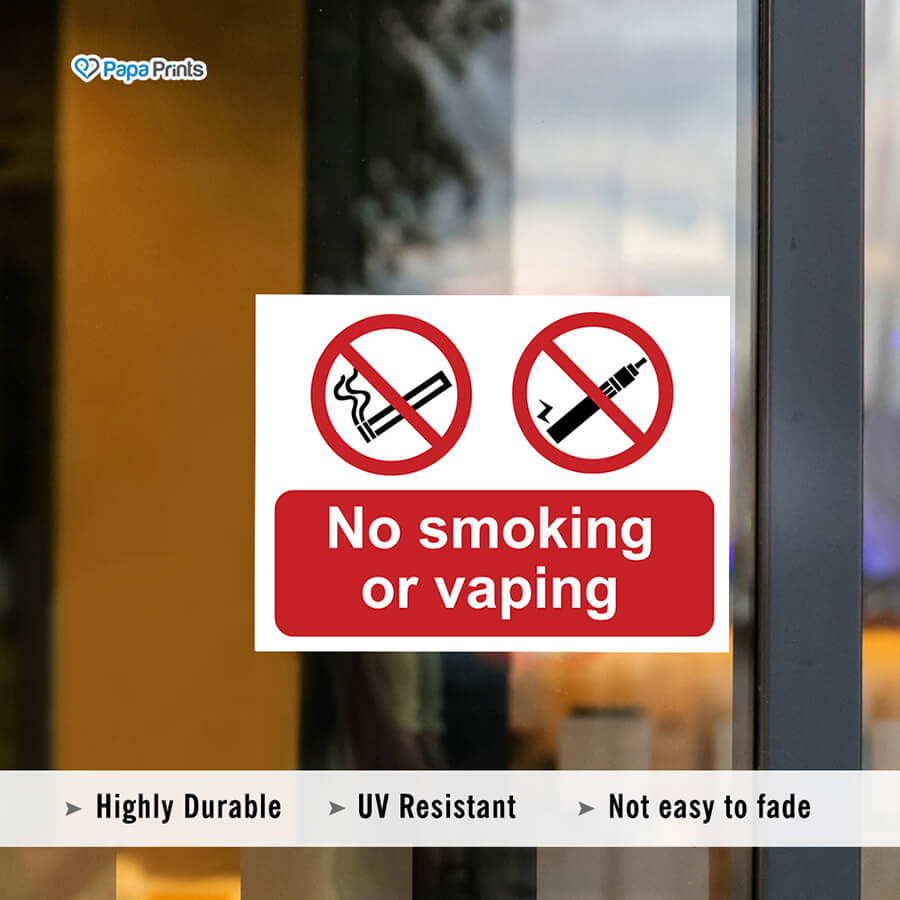 No Smoking Or Vaping Signs Sticker
