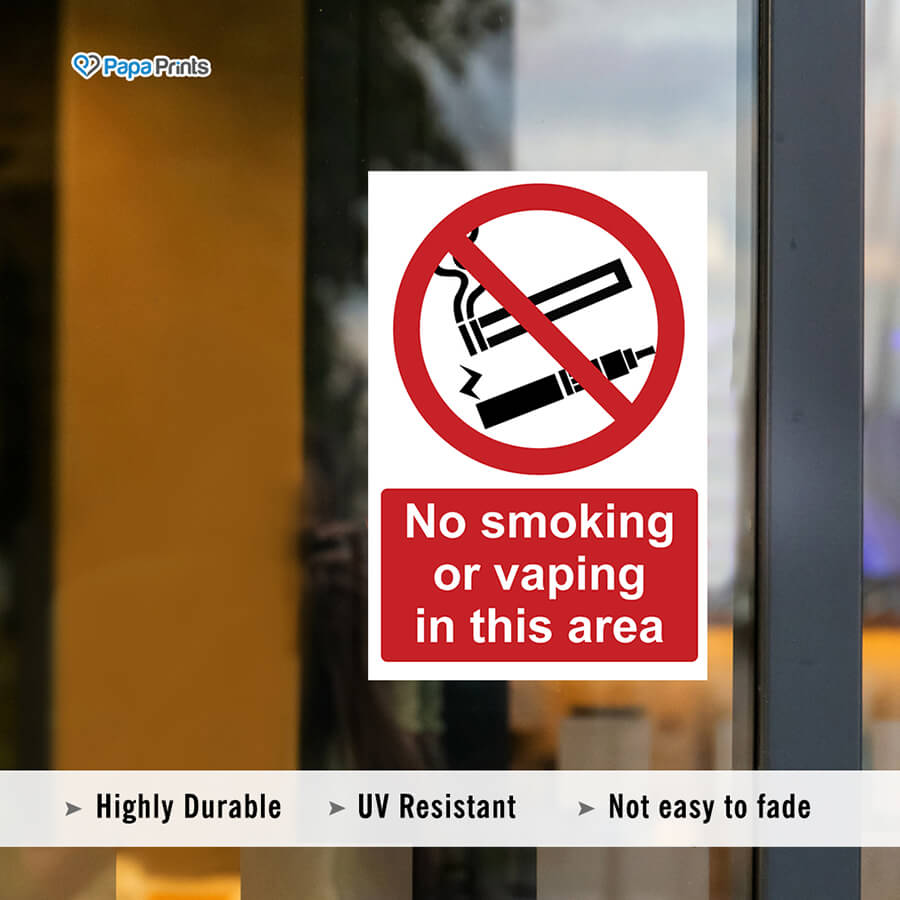 No Smoking or Vaping in this Area Signs Sticker