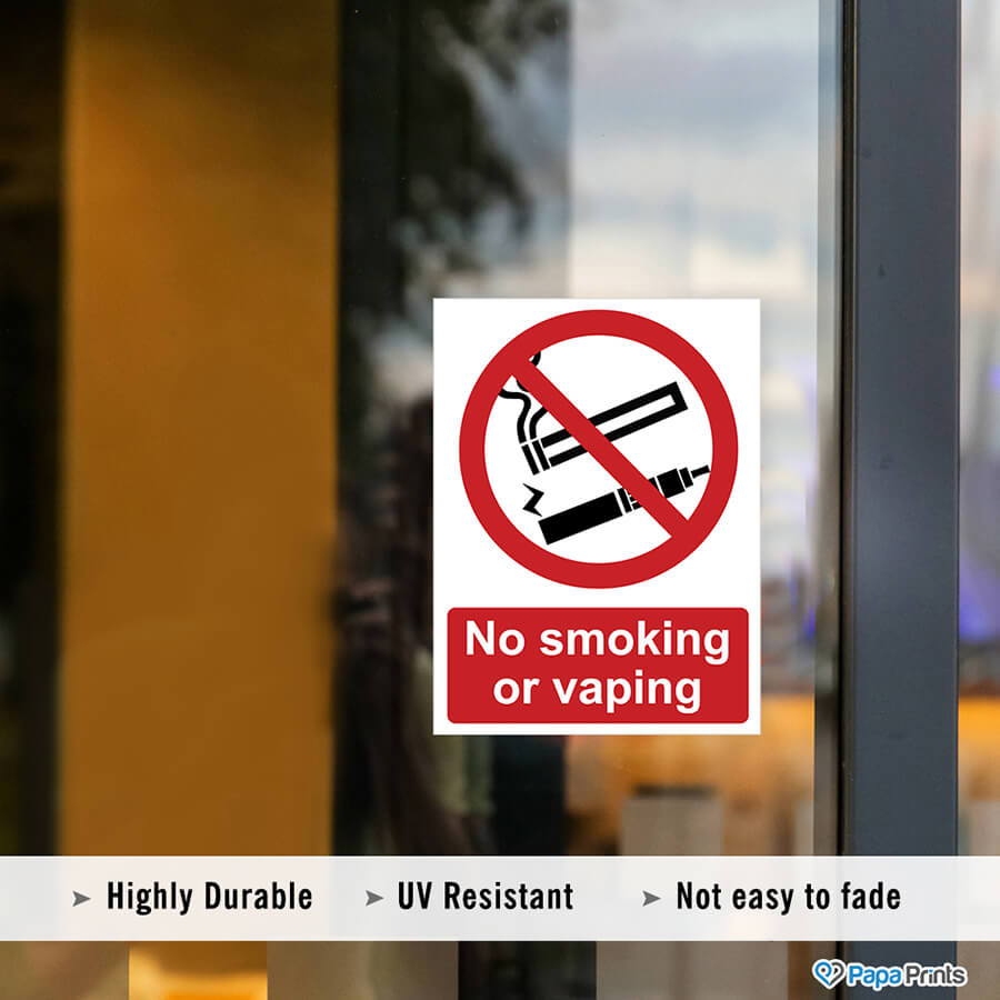 Prohibited Smoking and Vaping Sign Sticker