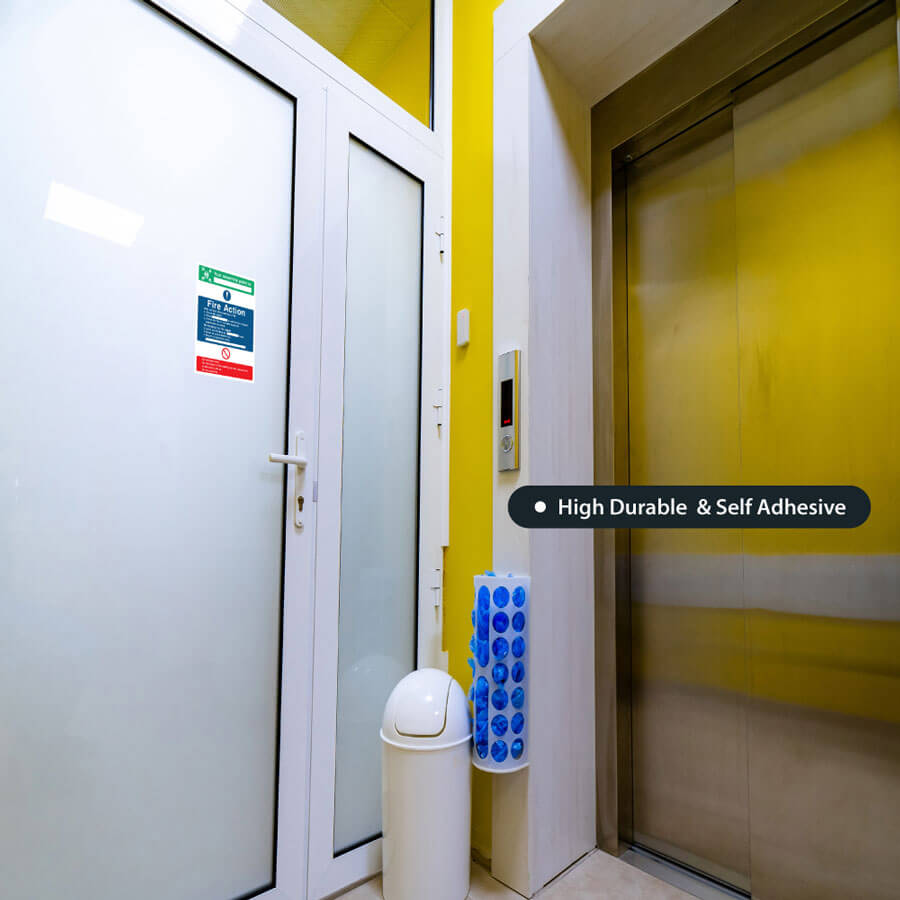 Fire Action Sign Sticker