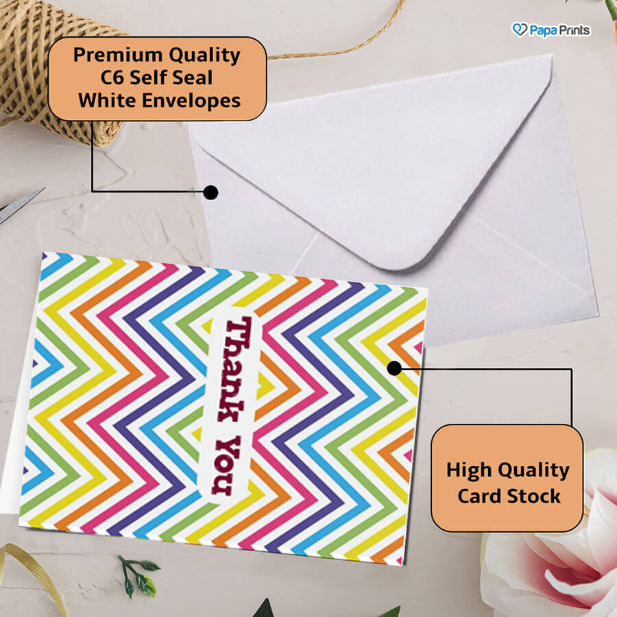 Vibrant Thanks A6 Rainbow Colors Cards for Expressing Appreciation