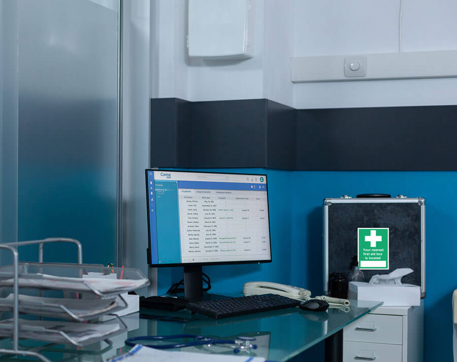 Your Nearest First Aid Box is Located Sign Sticker