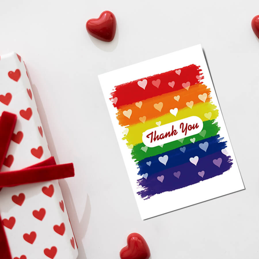 Vibrant Thanks A6 Rainbow Colors Cards for Expressing Appreciation