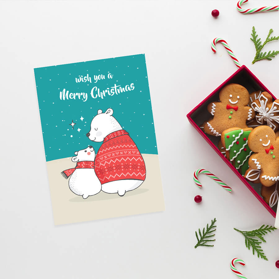 Unique holiday greeting cards set with festive designs
