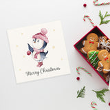 Festive Christmas Penguin Card with Holiday Wishes