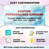 Custom PVC Banners with Straight Edges, Eyelets and Ties