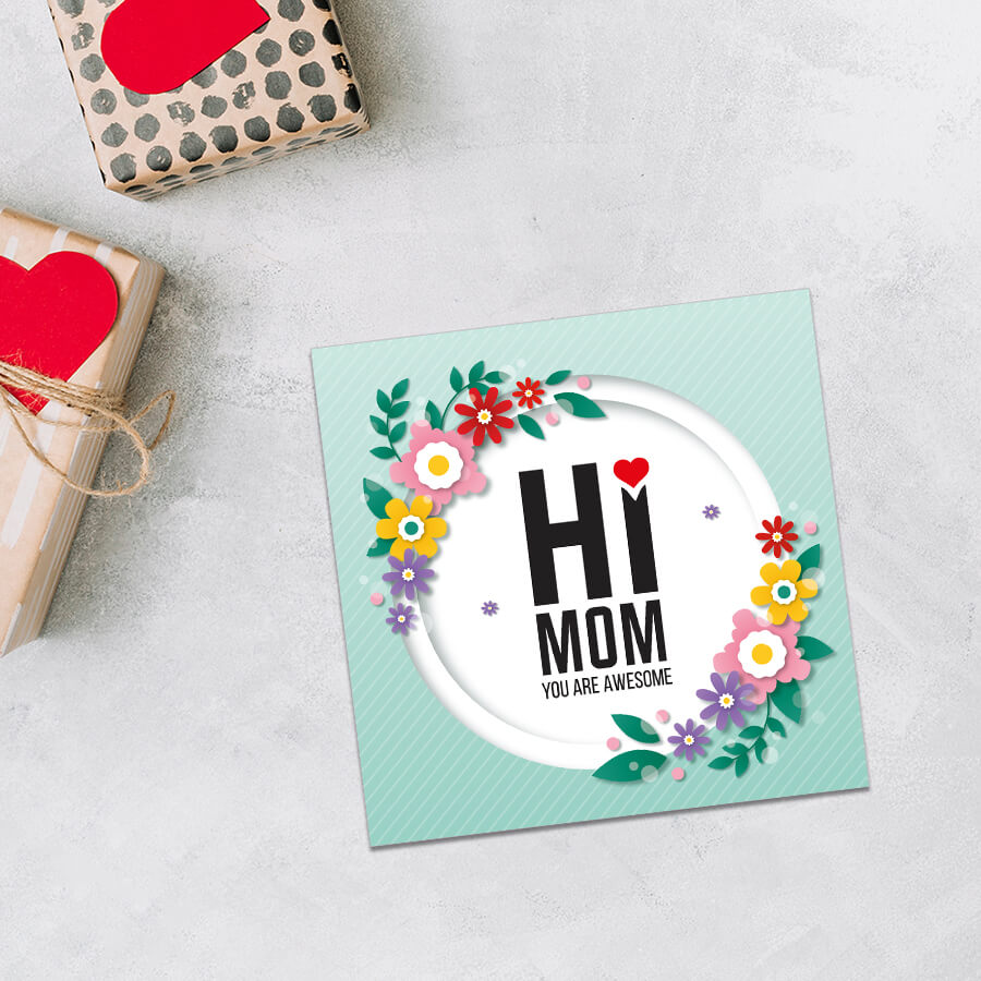 Mom, You're Awesome Floral Greeting Card