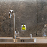 Caution Hot Water Sign Sticker
