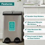 Mixed Glass Bottles & Jars Recycling Bin Sticker