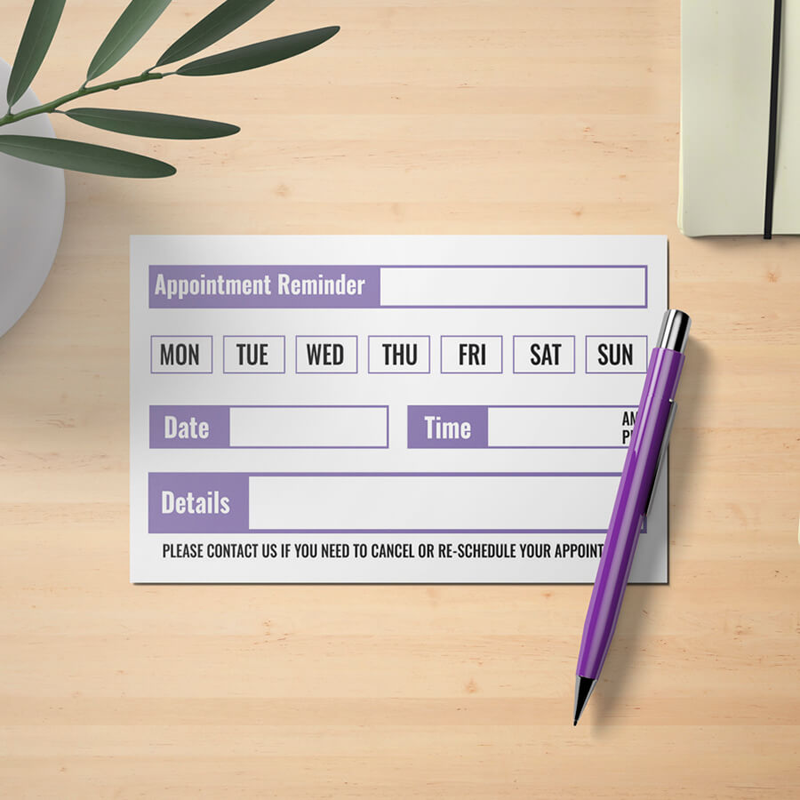 Stay On Track with Our Custom Appointment Reminder Cards