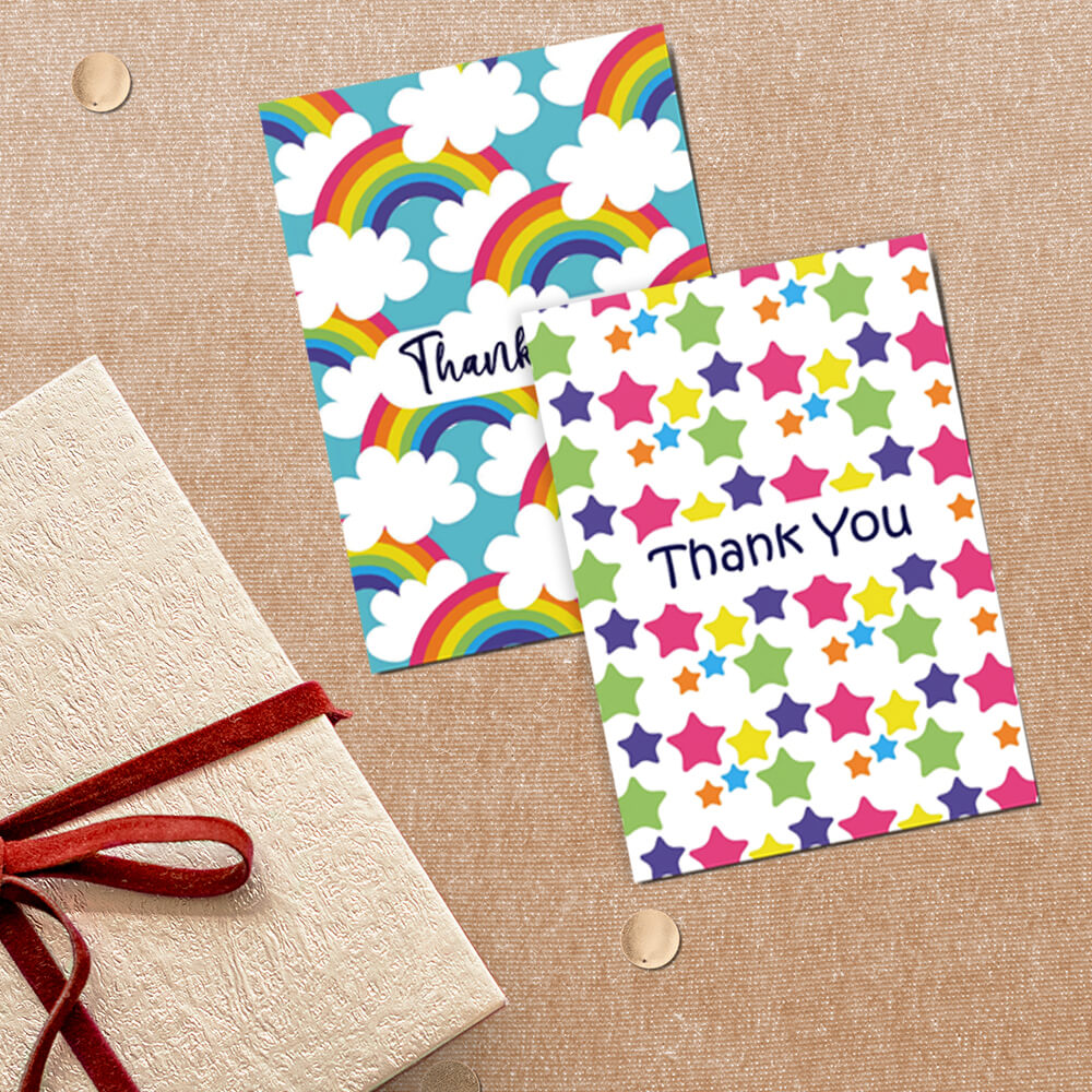 Vibrant Thanks A6 Rainbow Colors Cards for Expressing Appreciation