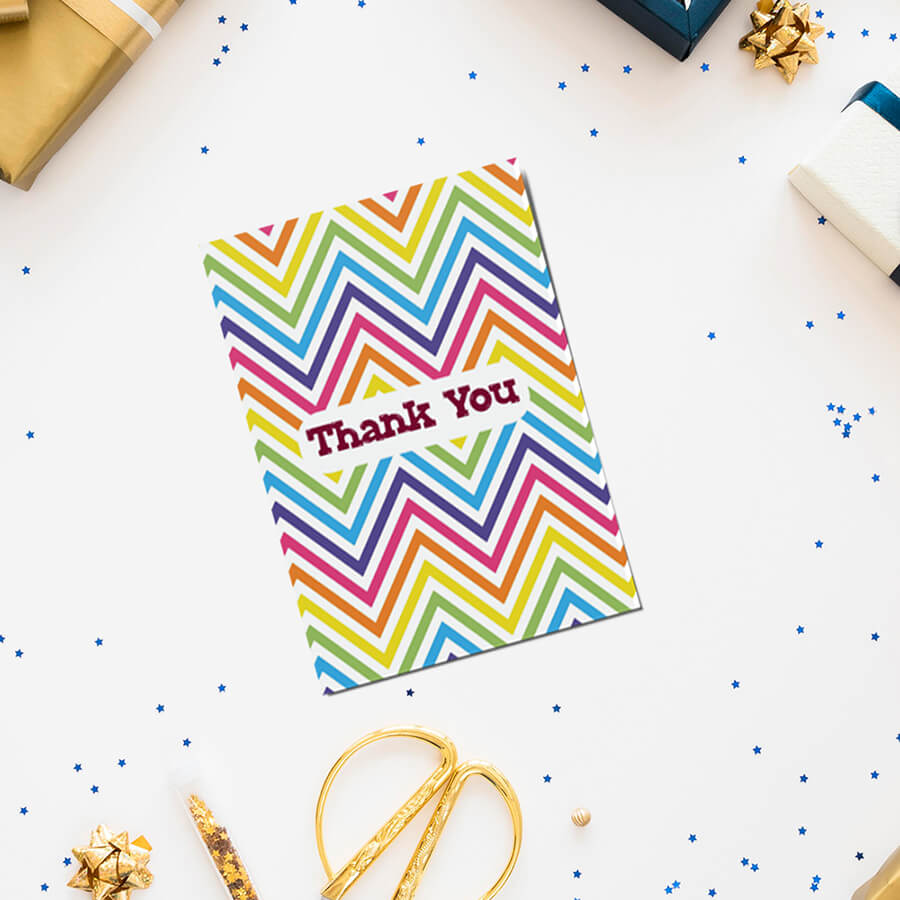 Vibrant Thanks A6 Rainbow Colors Cards for Expressing Appreciation