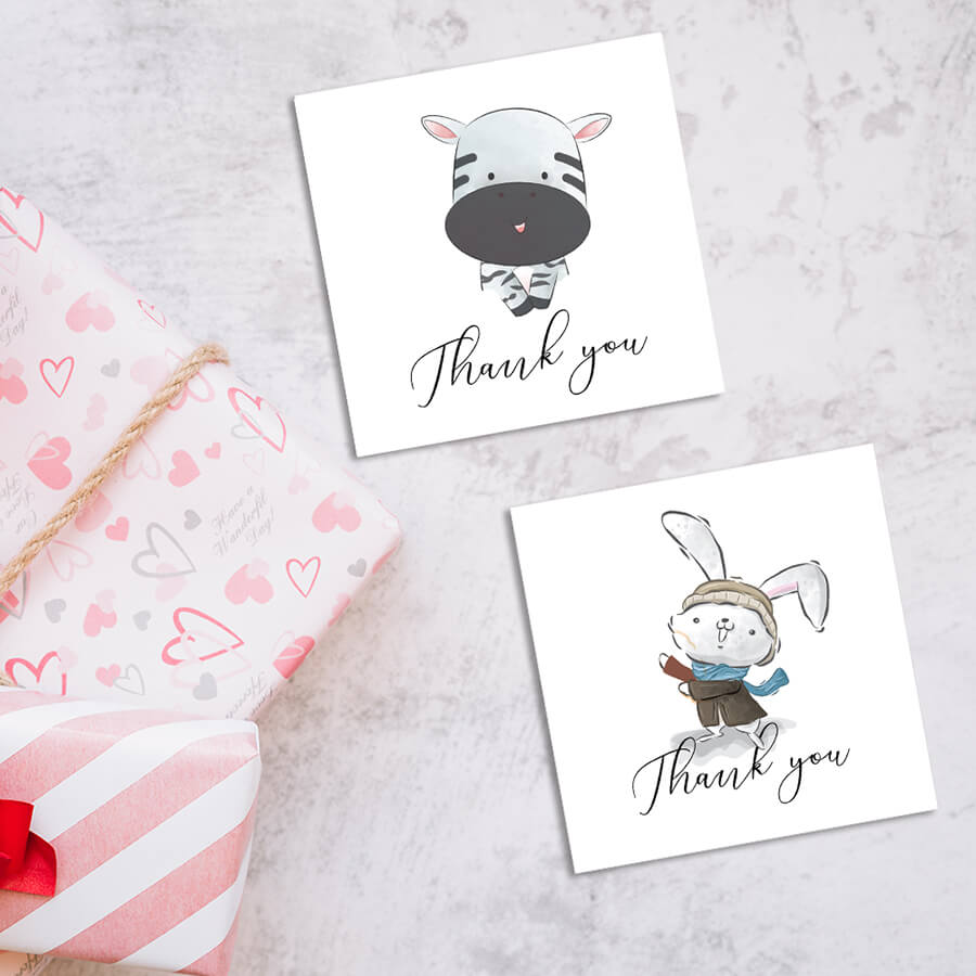 Animal-Themed Thank You Cards