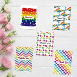 Vibrant Thanks A6 Rainbow Colors Cards for Expressing Appreciation