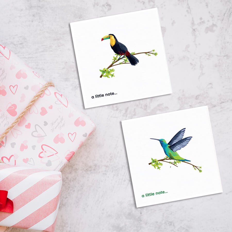 Exquisite Birds-Themed Note Cards with Envelopes