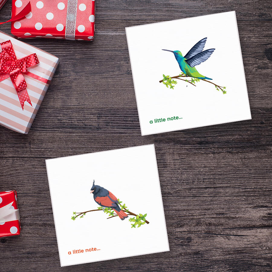 Exquisite Birds-Themed Note Cards with Envelopes