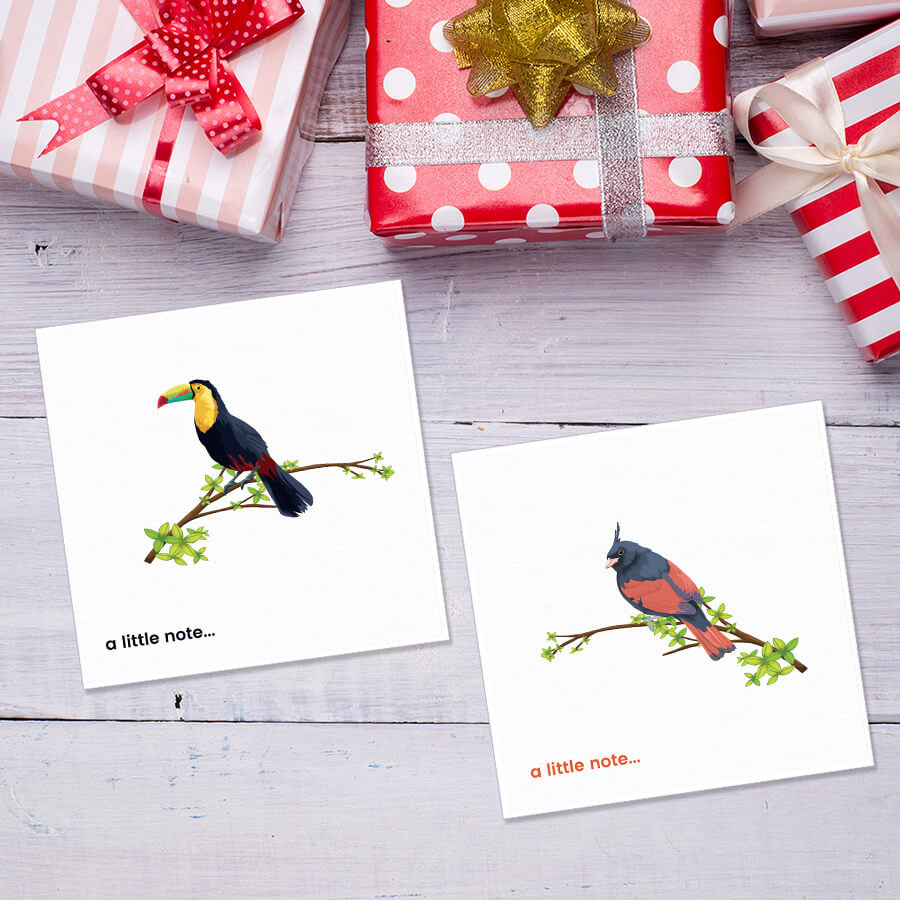 Exquisite Birds-Themed Note Cards with Envelopes