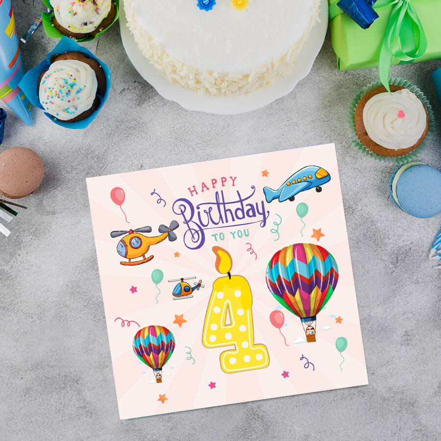 Vibrant Vehicle Birthday Cards for Kids (Ages 1-15)