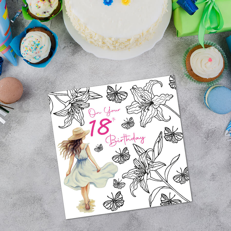 Elegant Birthday Card For 18-Year-Old Girl