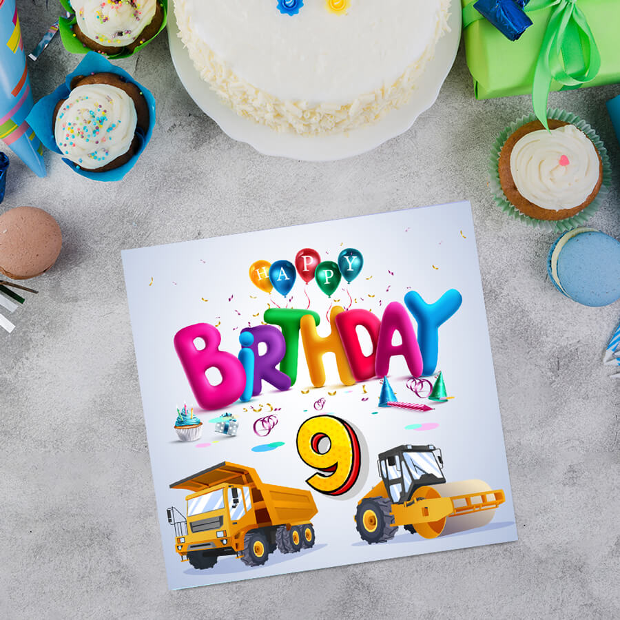 Vibrant Vehicle Birthday Cards for Kids (Ages 1-15)
