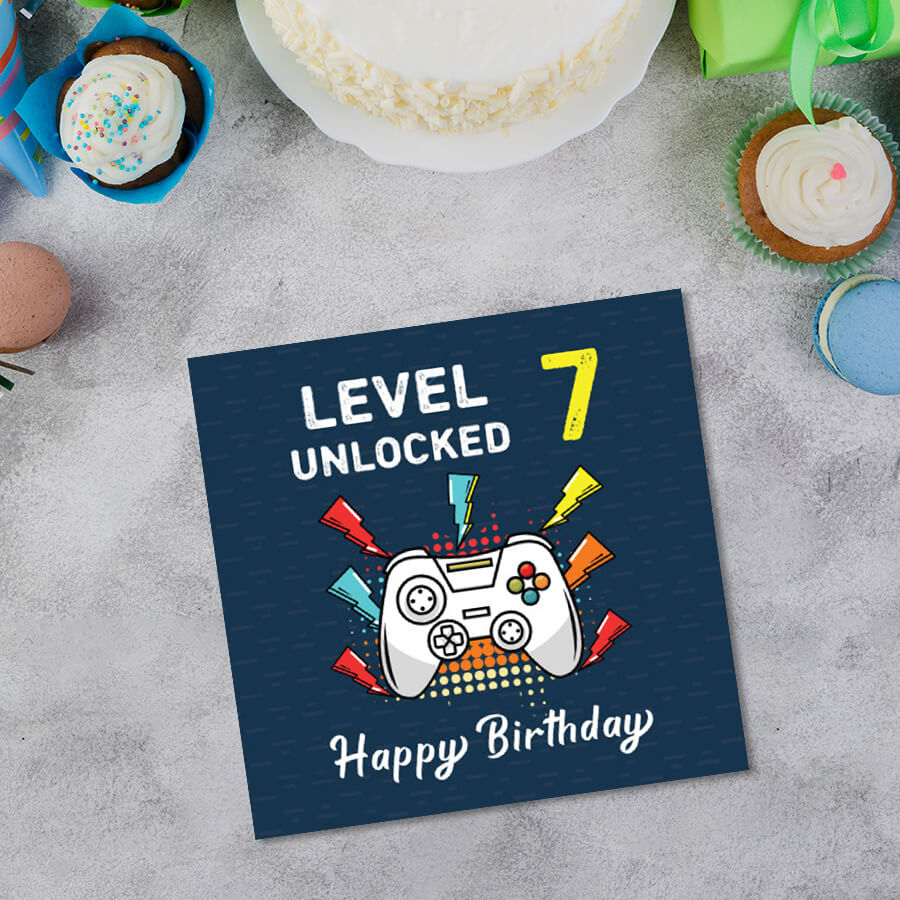 Happy Birthday: Level Unlocked Video Gaming Controller Greeting Card - Ages 6 to 50