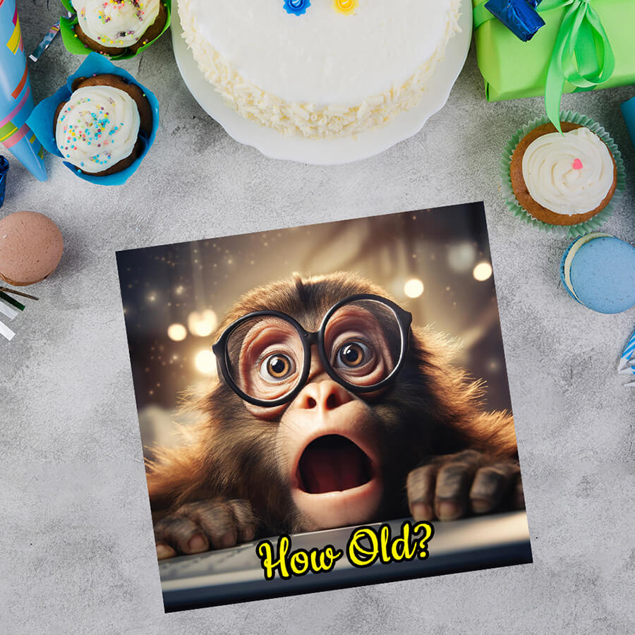 Playful Monkey Birthday Greeting Card
