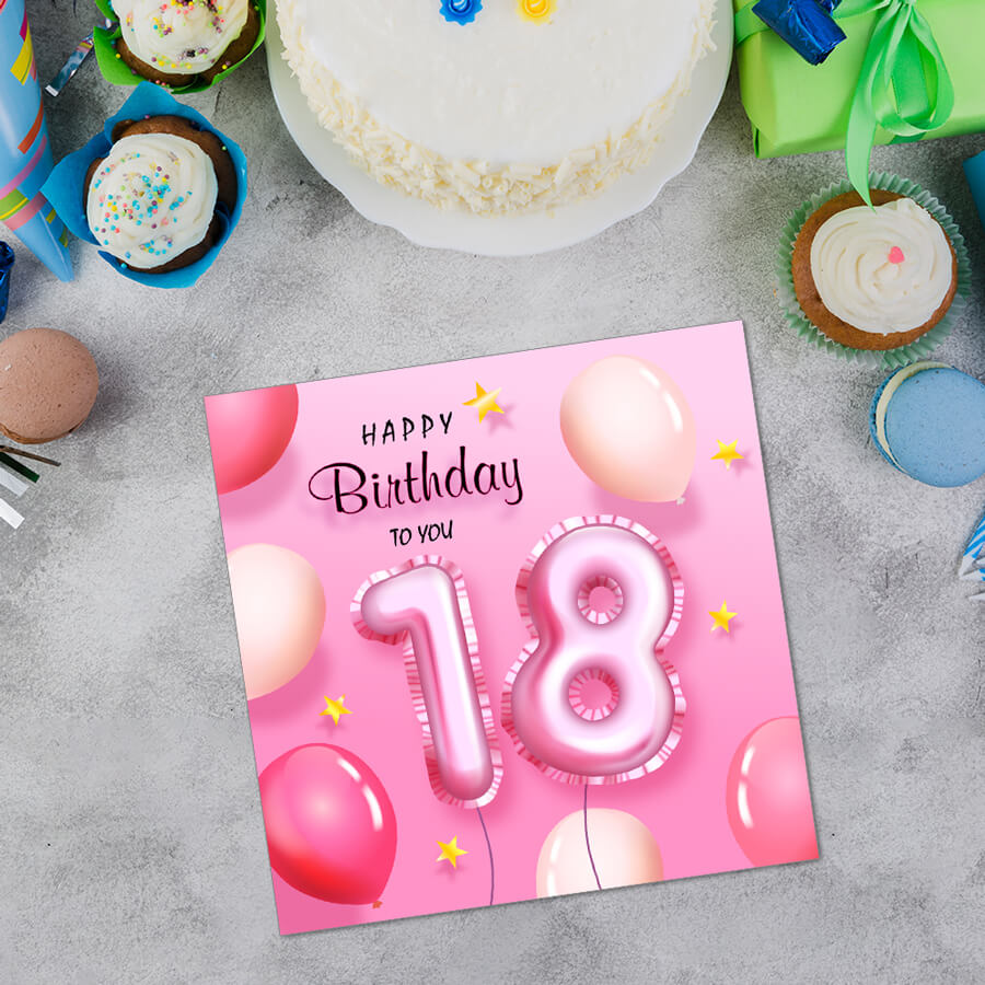 18th Birthday Greeting Card With Envelopes