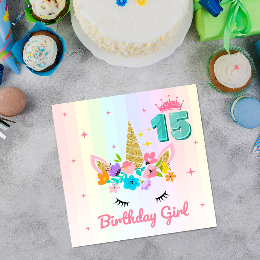 Magical Milestones: Unicorn Age-Wise Birthday Cards (Ages 1-15)