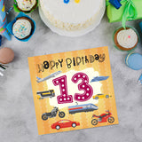 Vibrant Vehicle Birthday Cards for Kids (Ages 1-15)