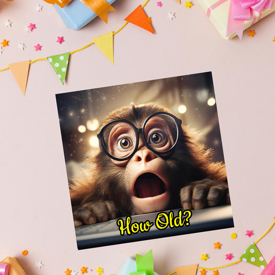 Playful Monkey Birthday Greeting Card