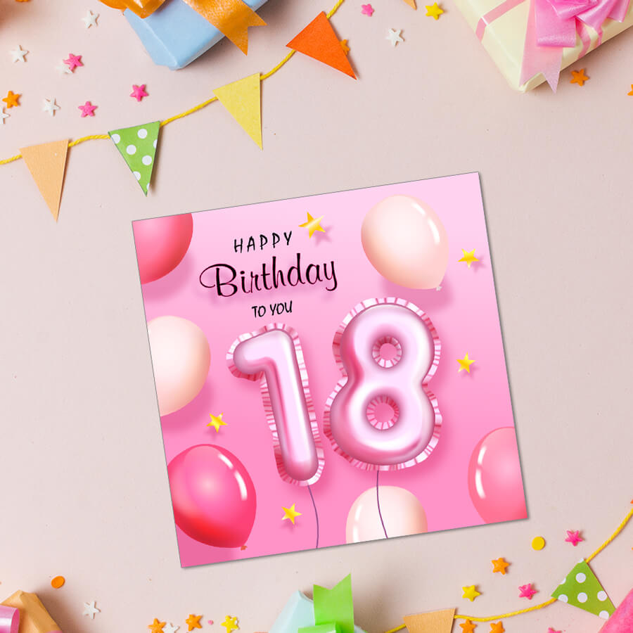 18th Birthday Greeting Card With Envelopes