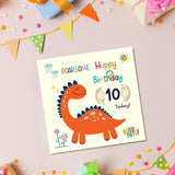 Dino-mite Birthday Wishes Age Greeting Card