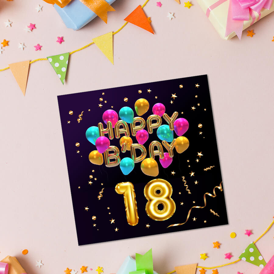 18th Birthday Greeting Card With Envelopes