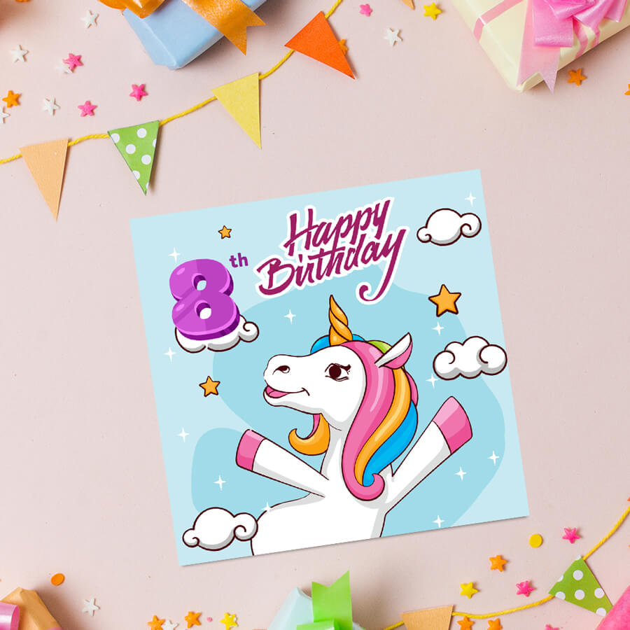 Magical Milestones: Unicorn Age-Wise Birthday Cards (Ages 1-15)