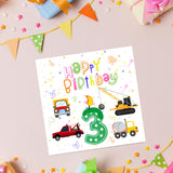 Vibrant Vehicle Birthday Cards for Kids (Ages 1-15)