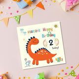 Dino-mite Birthday Wishes Age Greeting Card