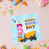 Vibrant Vehicle Birthday Cards for Kids (Ages 1-15)